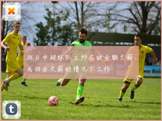 部分中超球队主帅在被全额欠薪，或部分欠薪的情况下工作